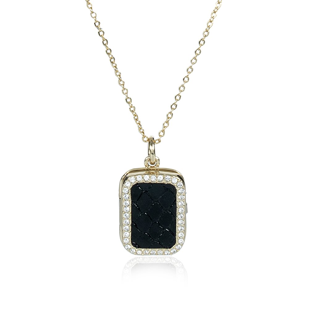 Brahmin Crystal Locket Necklace Black Fairhaven