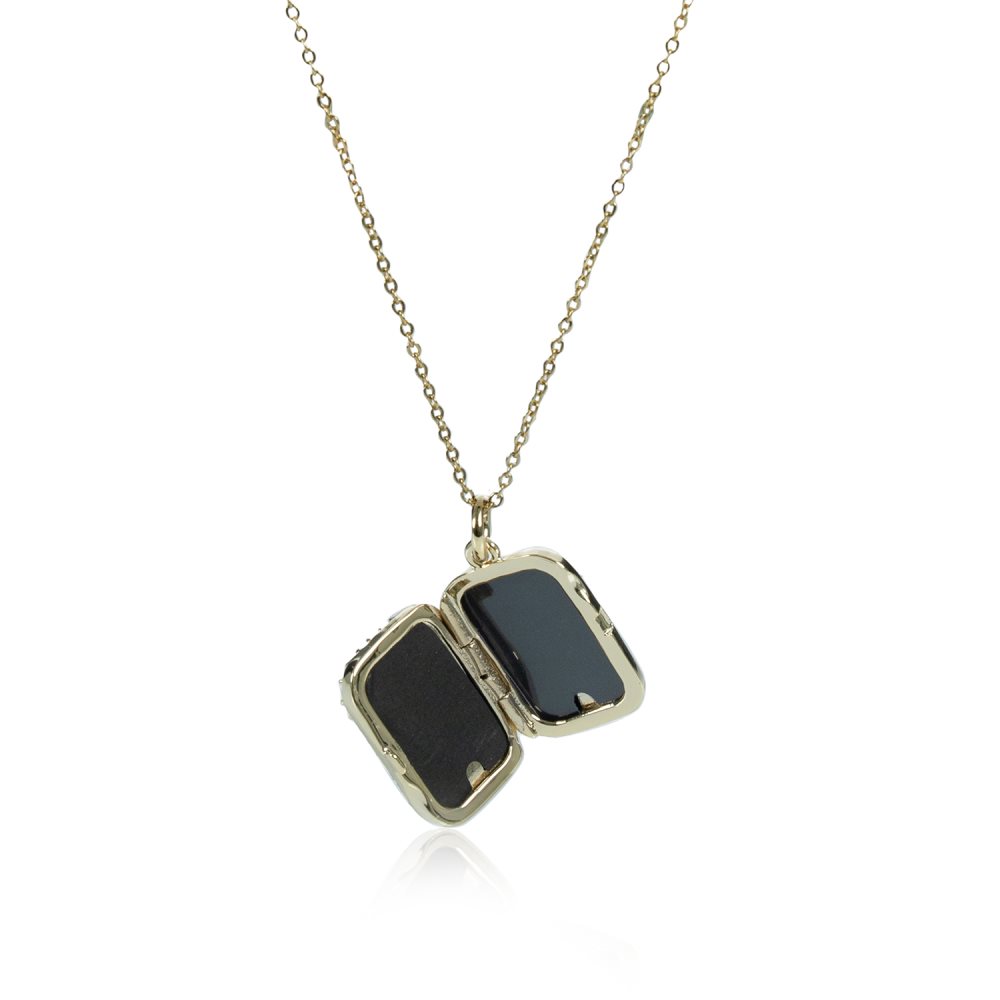 Brahmin Crystal Locket Necklace Black Fairhaven