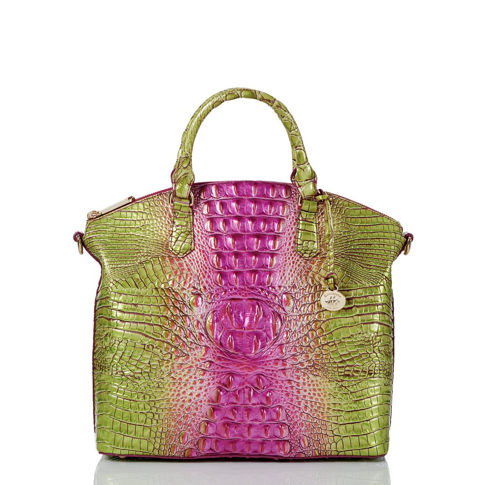 Brahmin Large Duxbury Satchel Limeade Ombre Melbourne