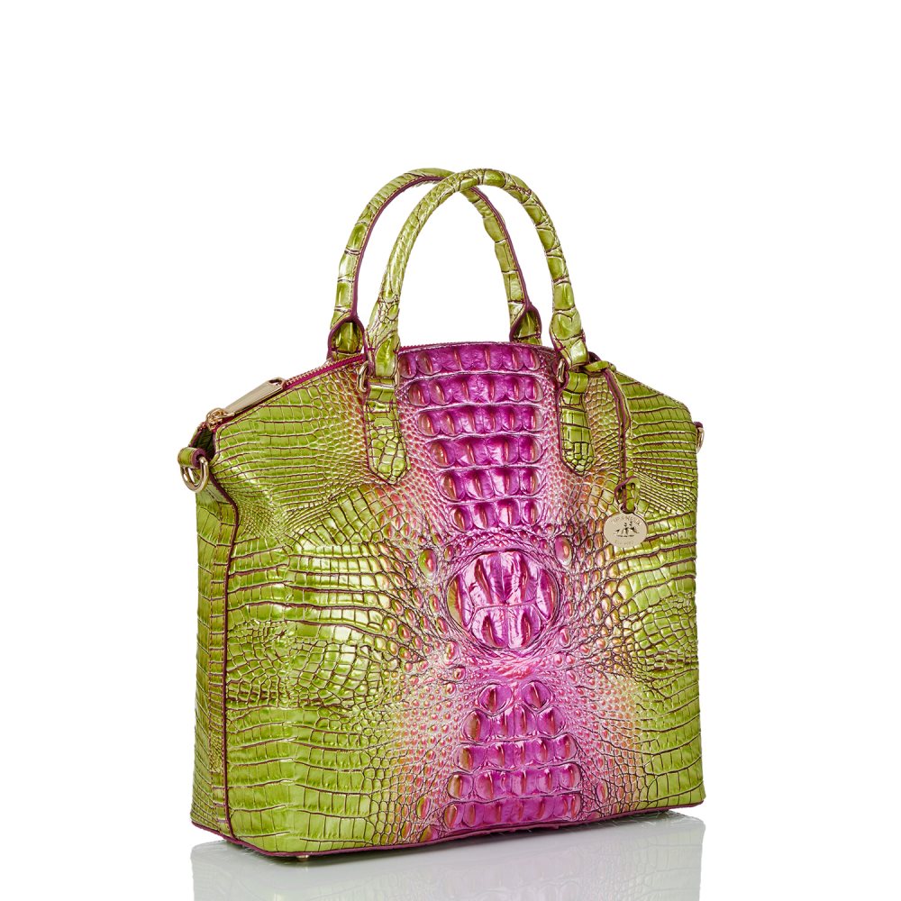 Brahmin Large Duxbury Satchel Limeade Ombre Melbourne