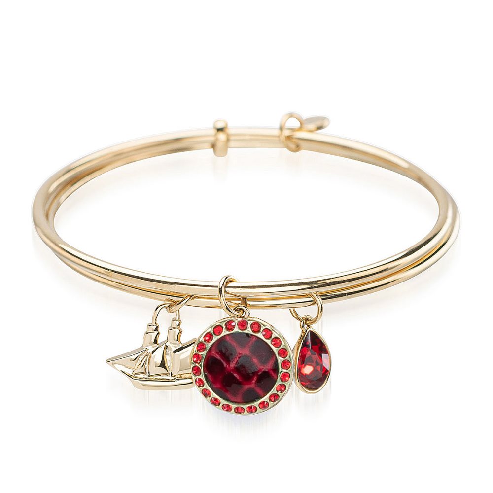 Brahmin Double Crystal Charm Bangle Rose Fairhaven