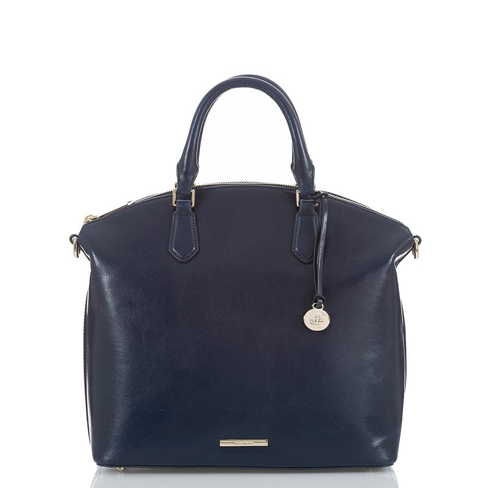 Brahmin Large Duxbury Satchel Navy Topsail