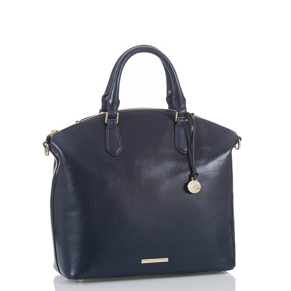 Brahmin Large Duxbury Satchel Navy Topsail