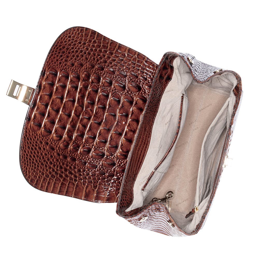 Brahmin Sadie Leather Flap Backpack | Pecan Melbourne
