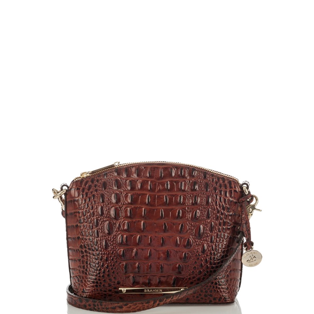 Brahmin Mini Duxbury | Mini Brown Leather Satchel Handbag