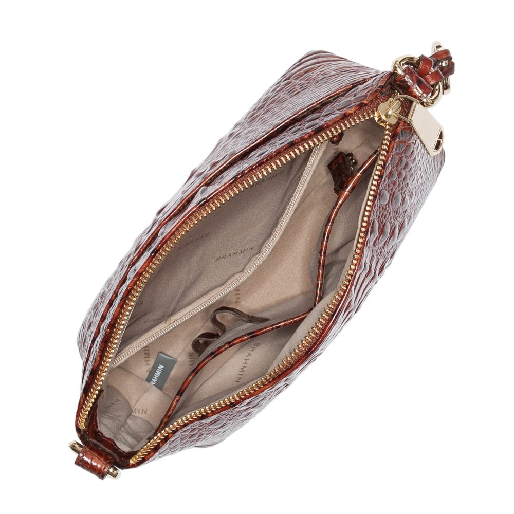 Brahmin Mini Duxbury | Mini Brown Leather Satchel Handbag
