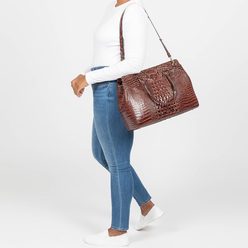 Brahmin Finley Carryall Cognac Hendrix