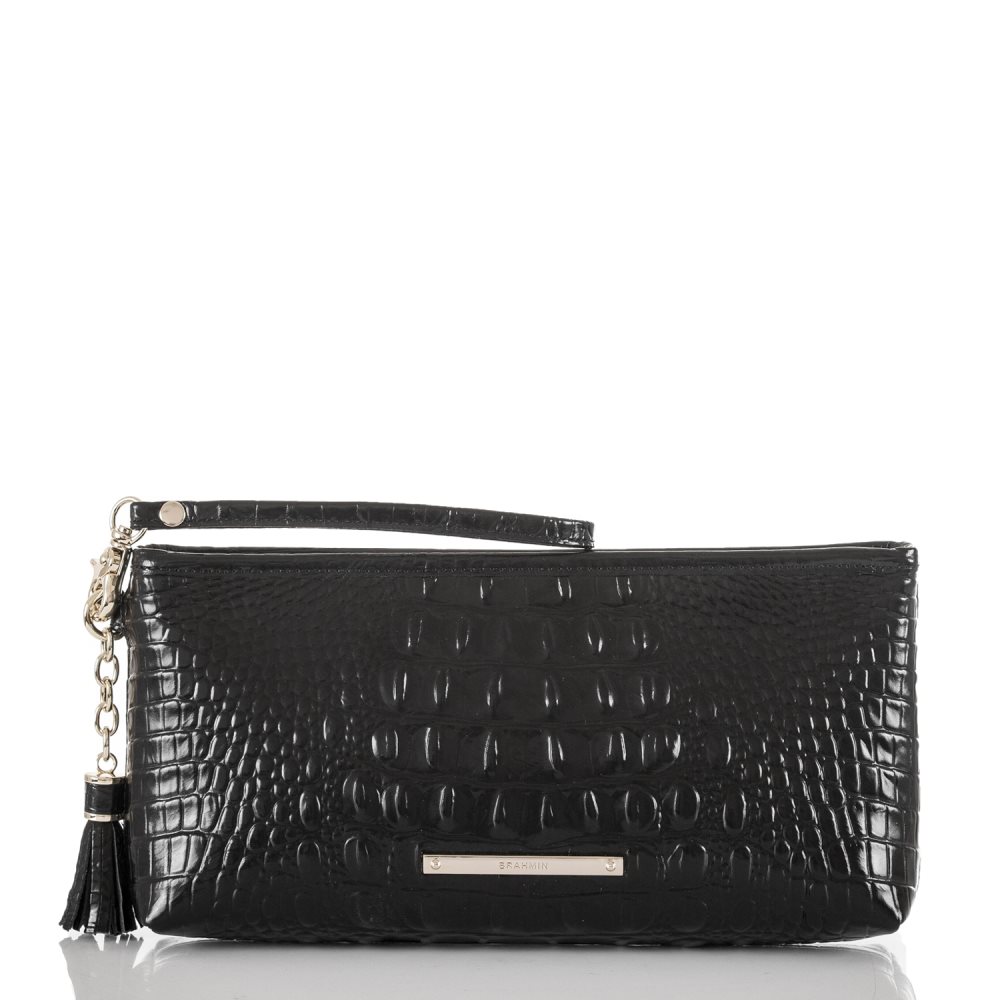 Brahmin Kayla Leather Wristlet Clutch | Black Melbourne