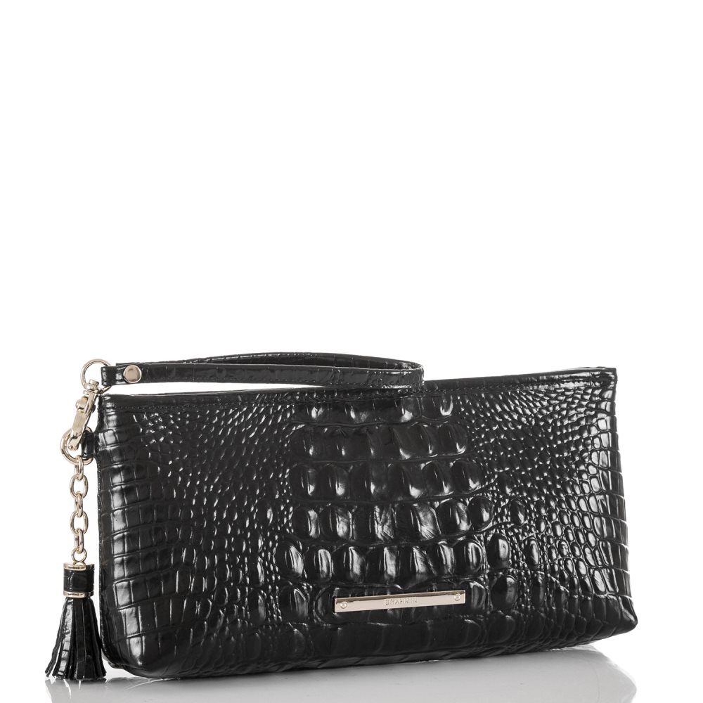 Brahmin Kayla Leather Wristlet Clutch | Black Melbourne