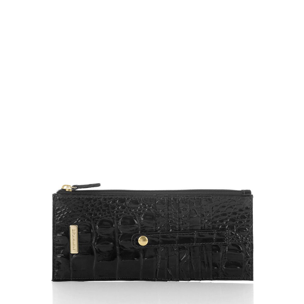 Brahmin Black Leather Credit Card Wallet | Black Melbourne