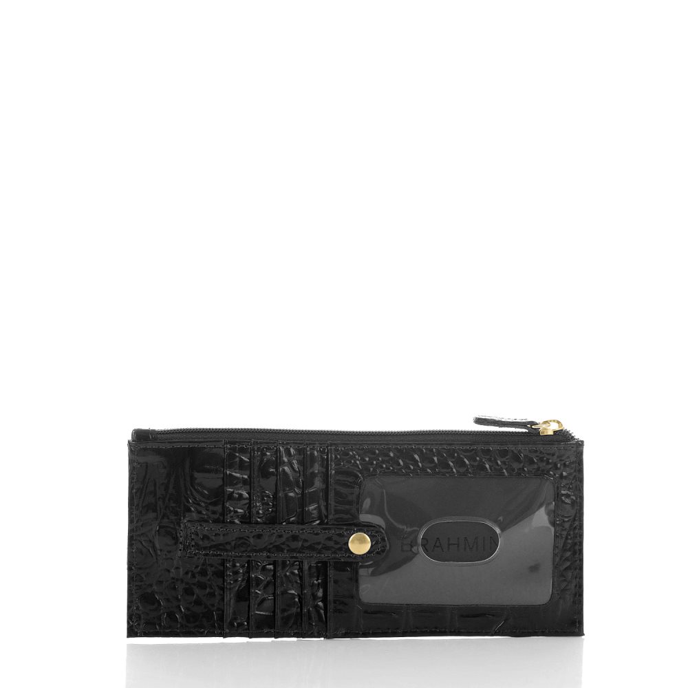 Brahmin Black Leather Credit Card Wallet | Black Melbourne