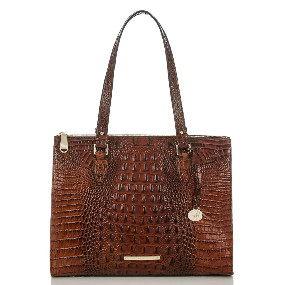 Brahmin Anywhere Leather Tote Handbag | Pecan Melbourne