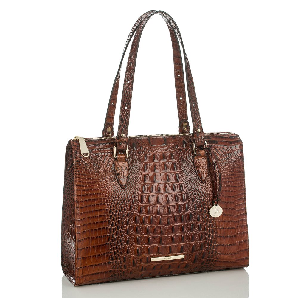 Brahmin Anywhere Leather Tote Handbag | Pecan Melbourne