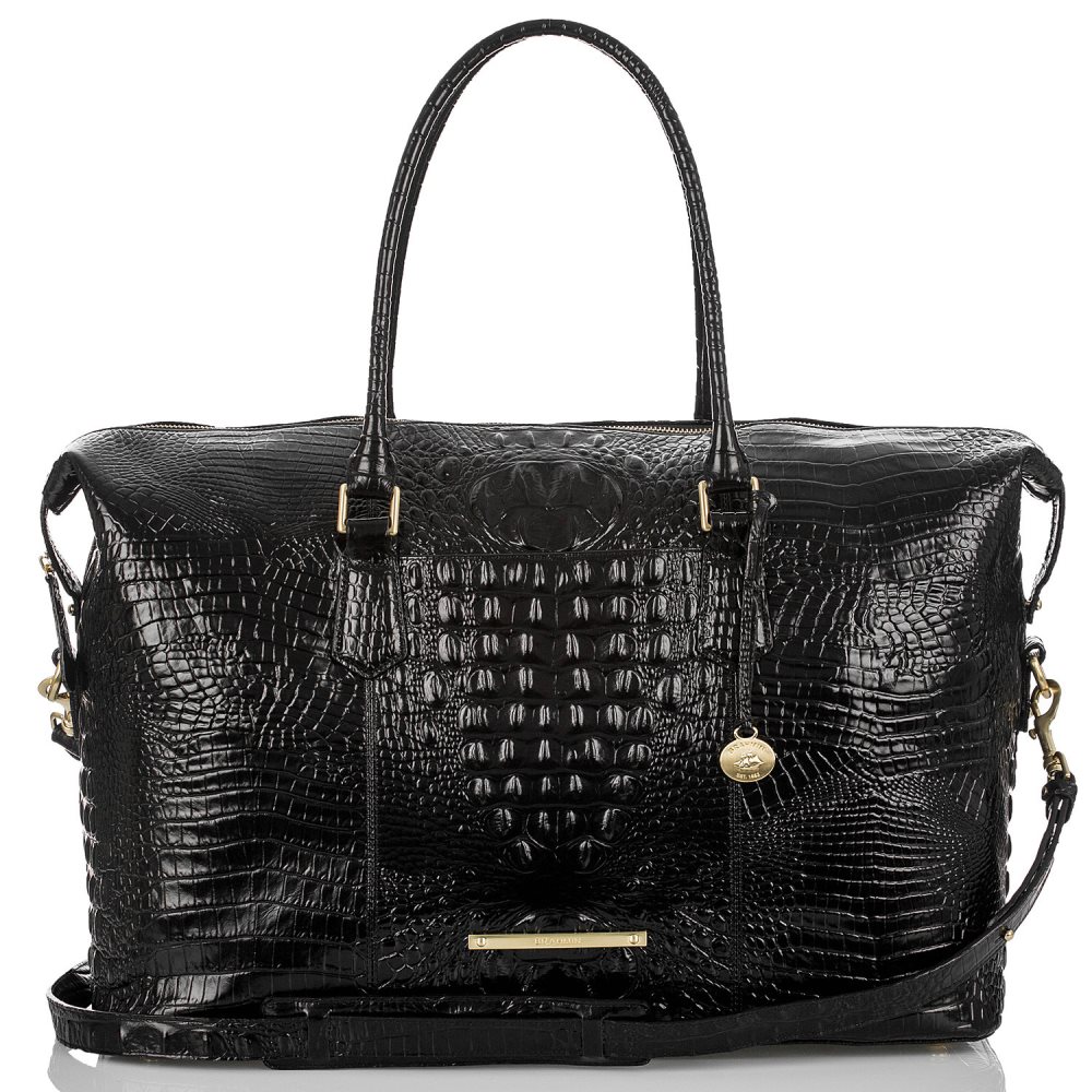 Brahmin Duxbury Weekender | Black Leather Weekend Bag