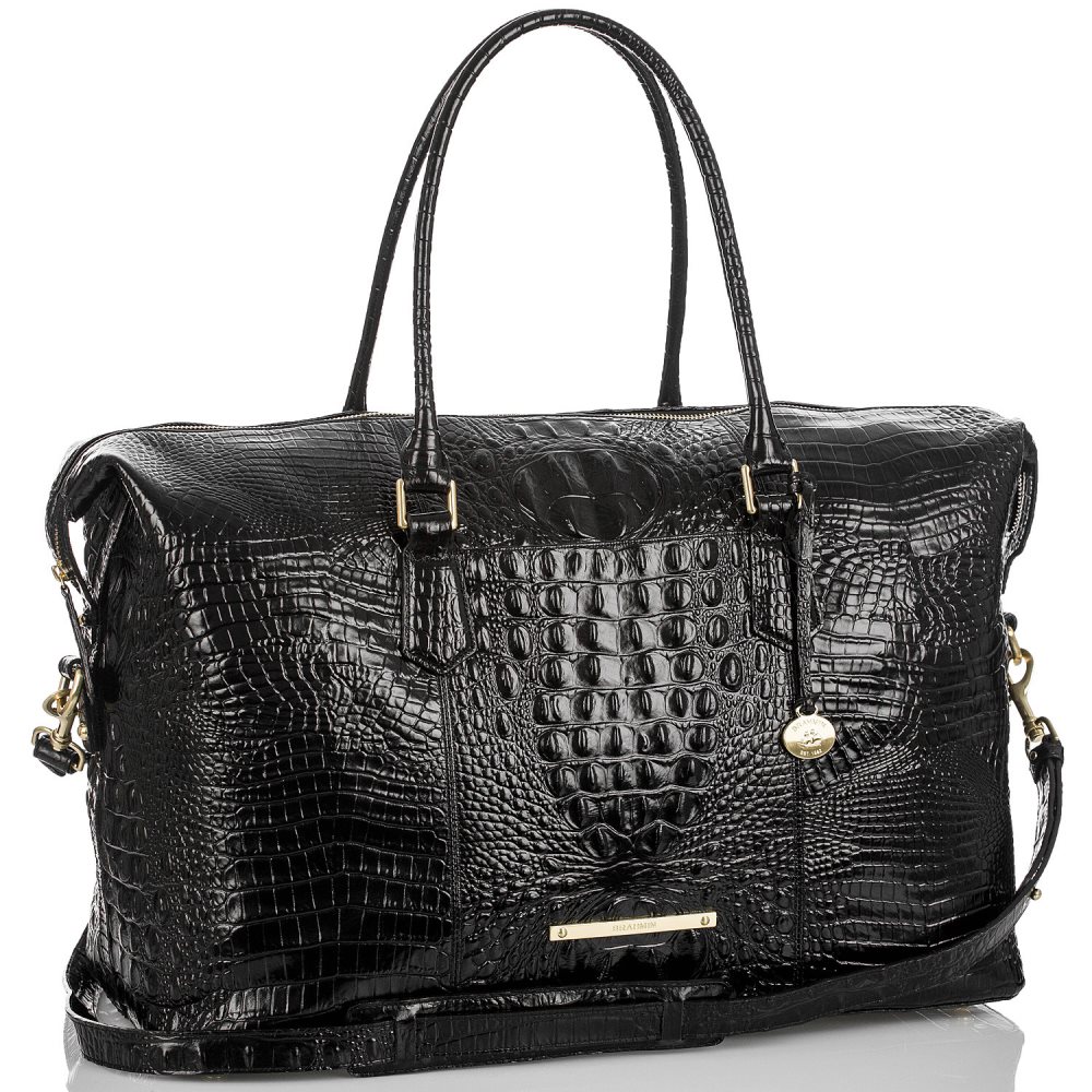 Brahmin Duxbury Weekender | Black Leather Weekend Bag