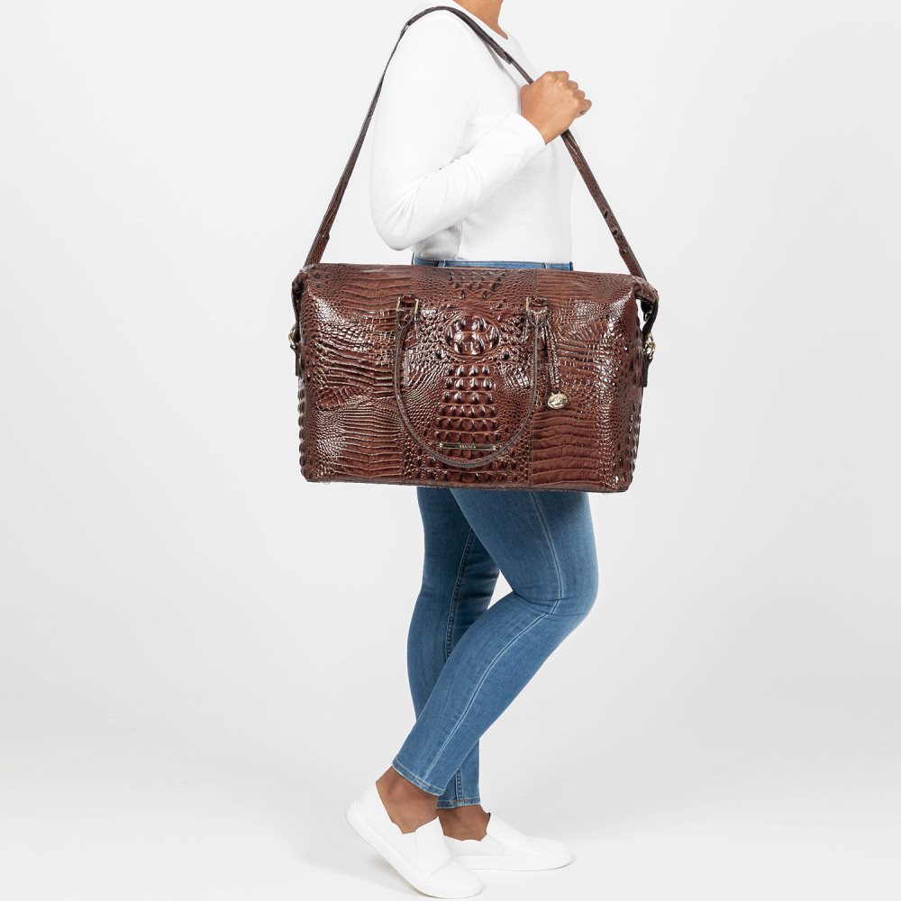 Brahmin Duxbury Weekender | Black Leather Weekend Bag