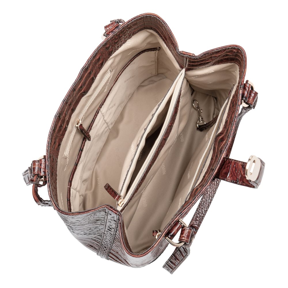 Brahmin Fiora Brown Leather Bucket Bag | Pecan Melbourne