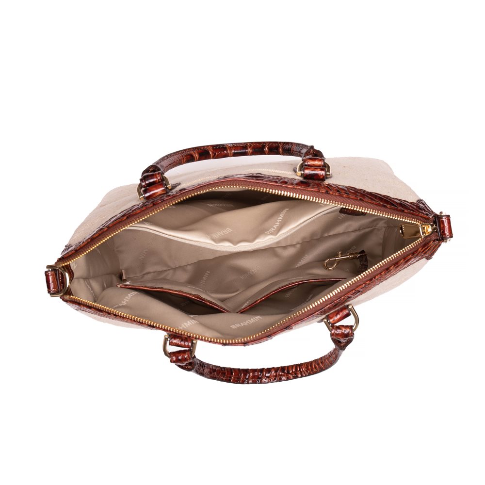 Brahmin Large Duxbury Satchel Pecan Pipa