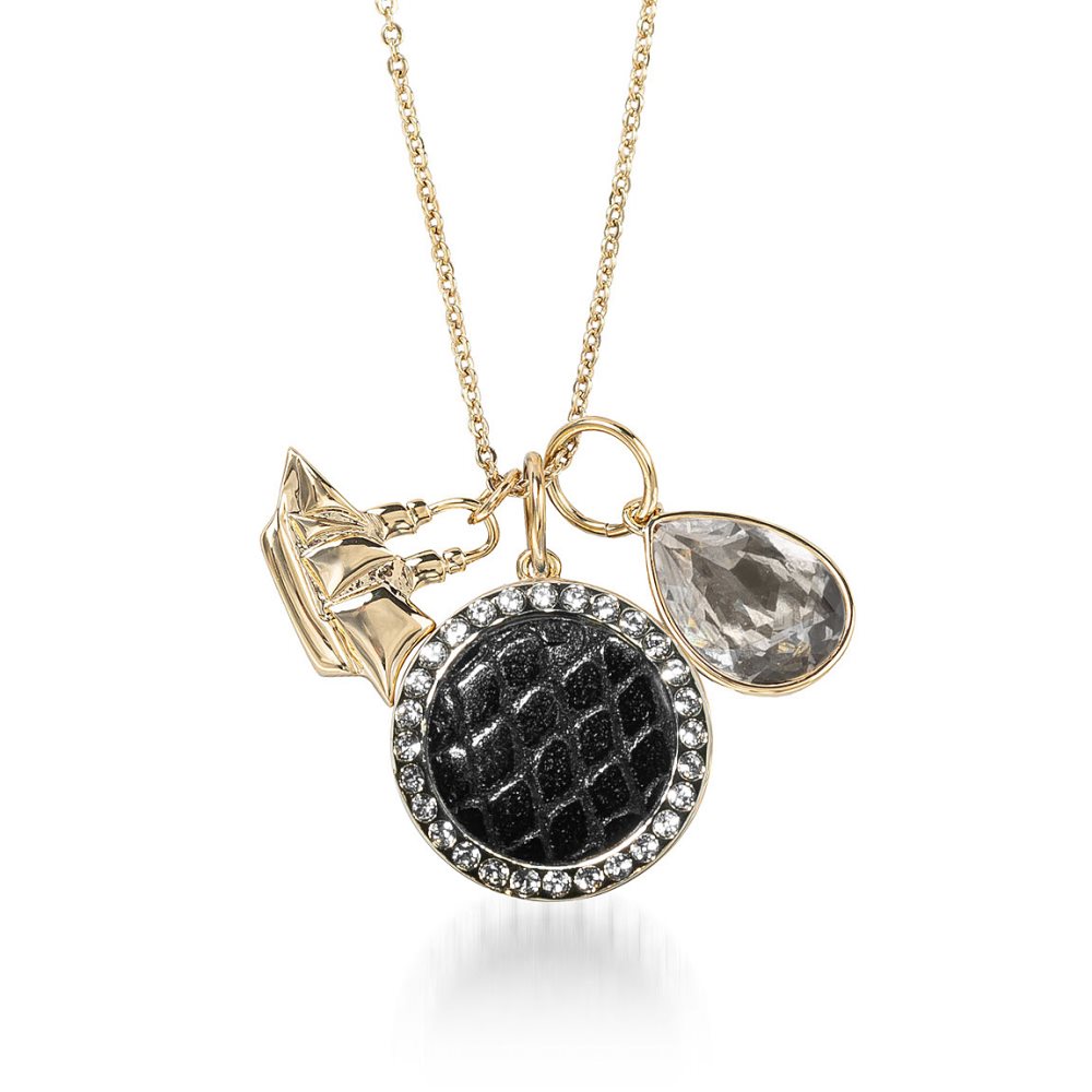 Brahmin Crystal Charm Necklace Black Fairhaven