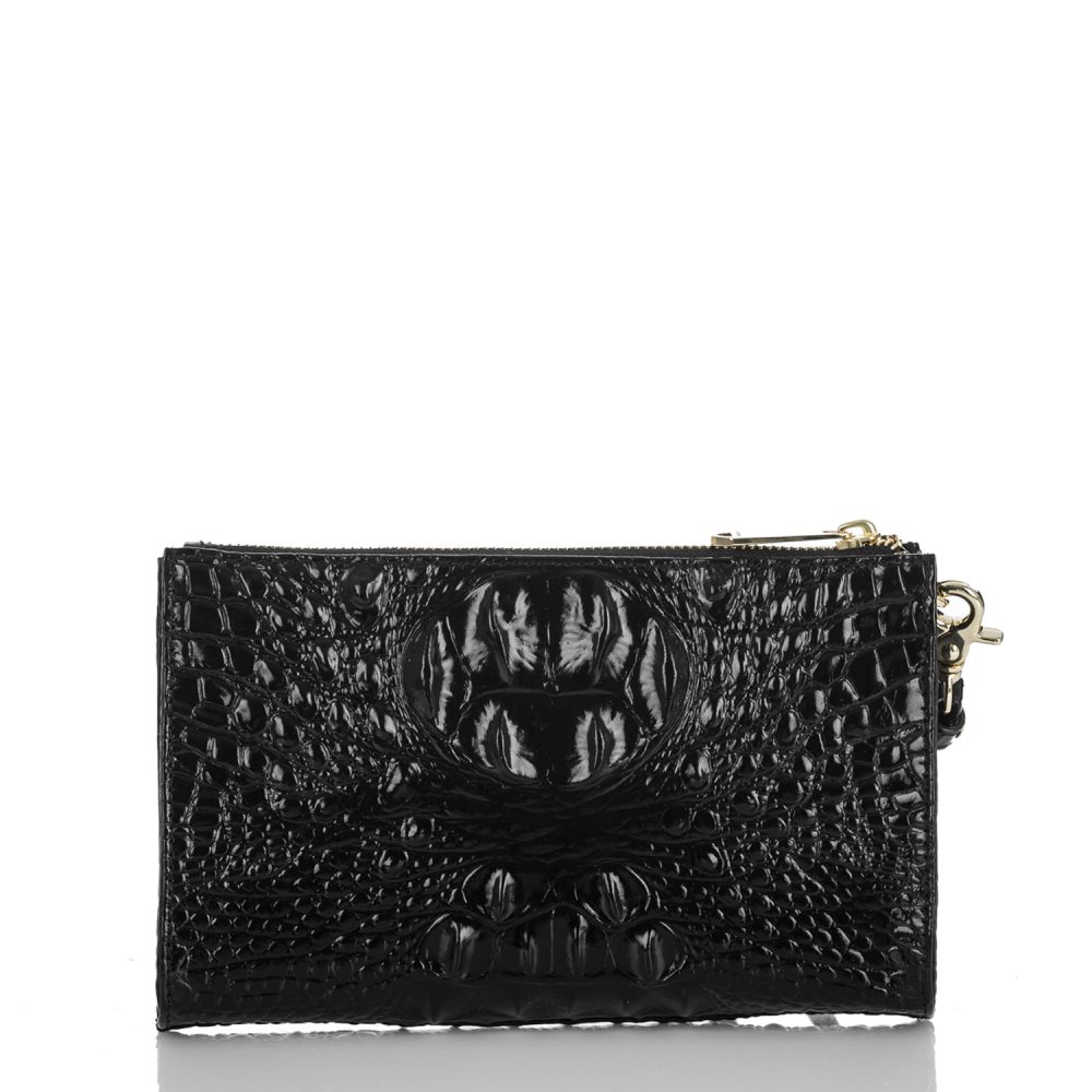 Brahmin Daisy Black Leather Wristlet | Black Melbourne