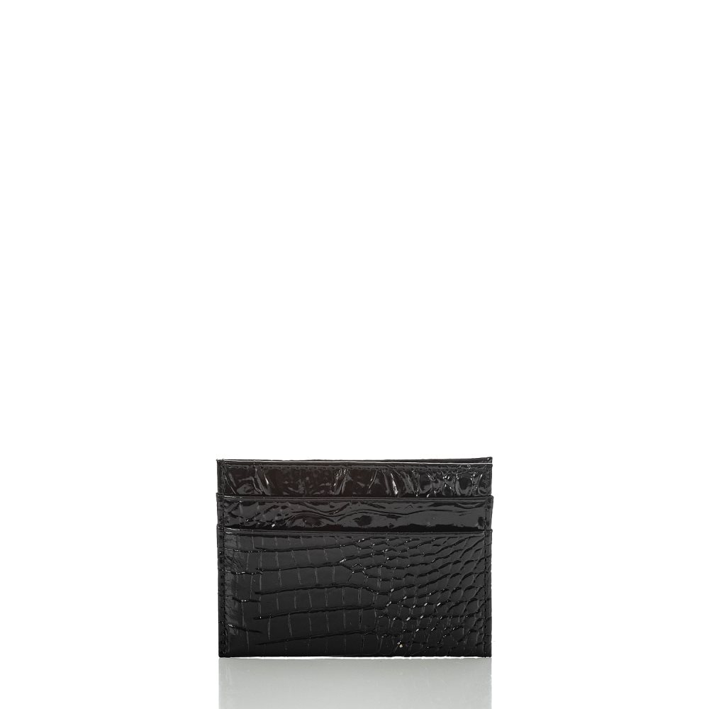 Brahmin Charlie Leather Card Case Wallet | Black Melbourne