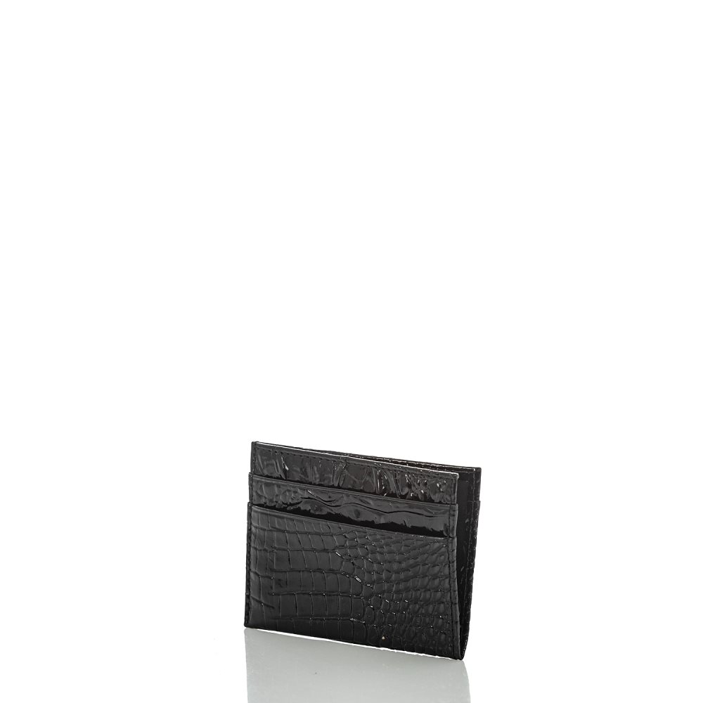 Brahmin Charlie Leather Card Case Wallet | Black Melbourne