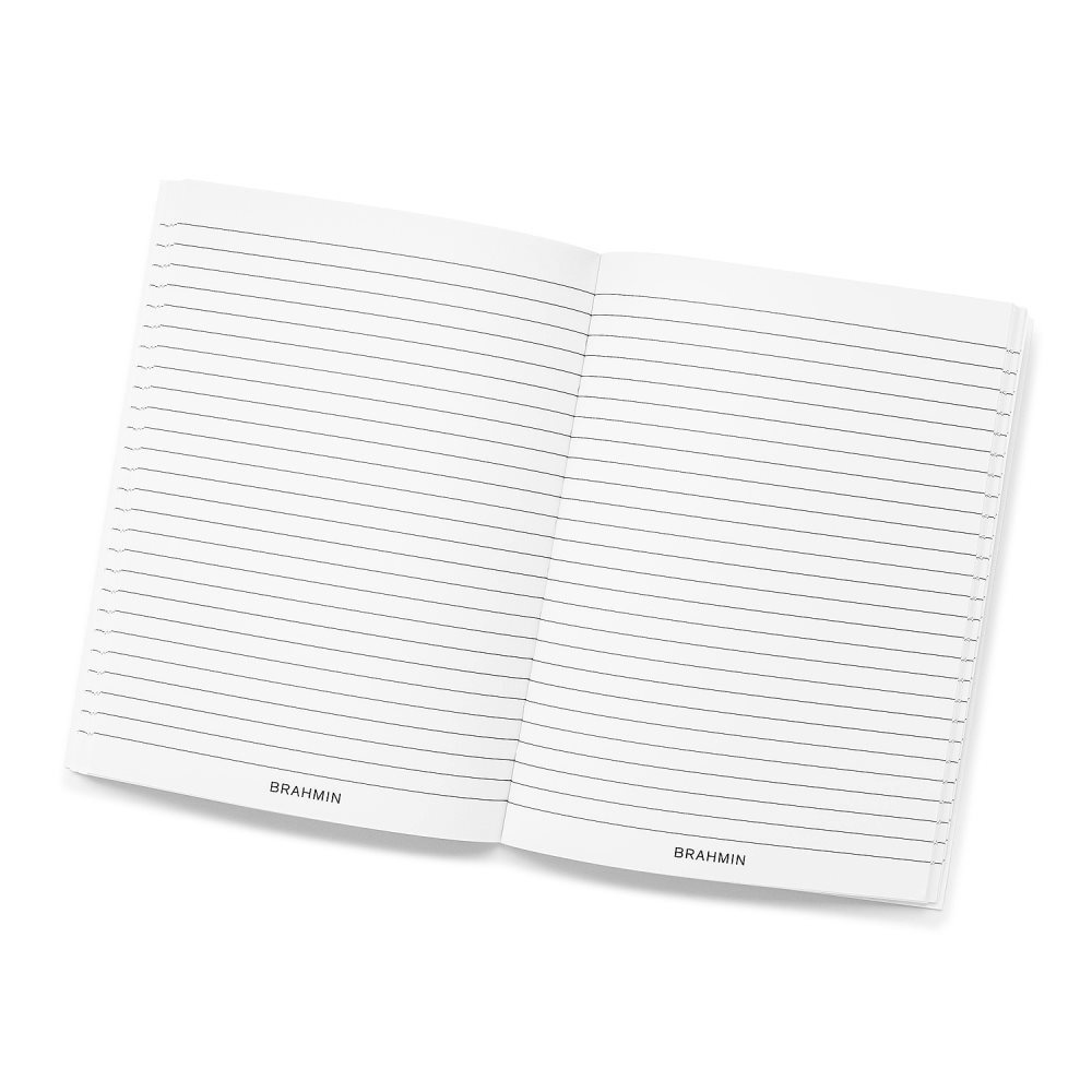 Brahmin Ruled Notebook Side-Bound 6x8 White Stationery