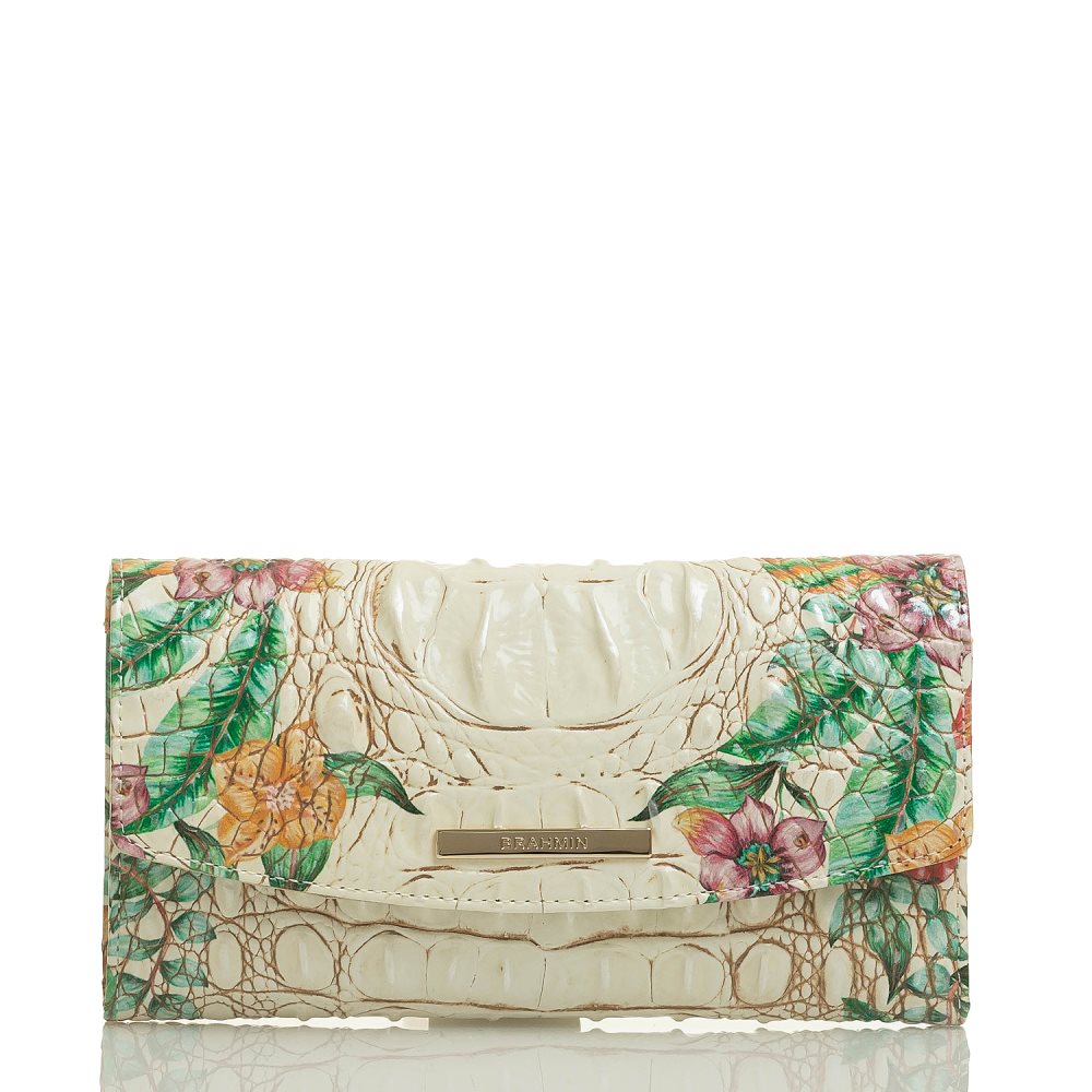 Brahmin Modern Checkbook Wallet Ivory Tahiti