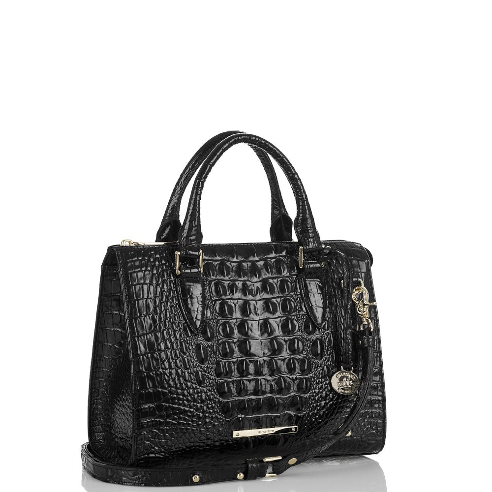 Brahmin Anywhere Convertible Black Satchel Handbag