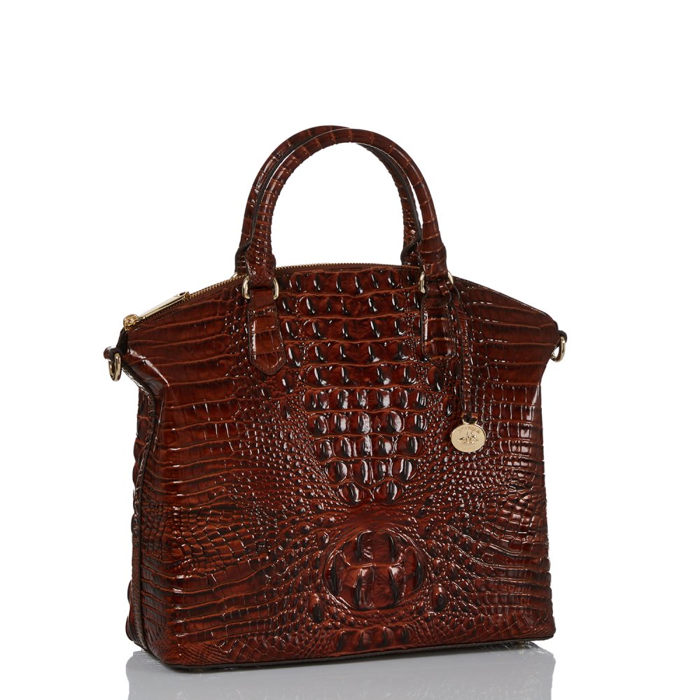 Brahmin Large Duxbury Satchel Pecan Melbourne