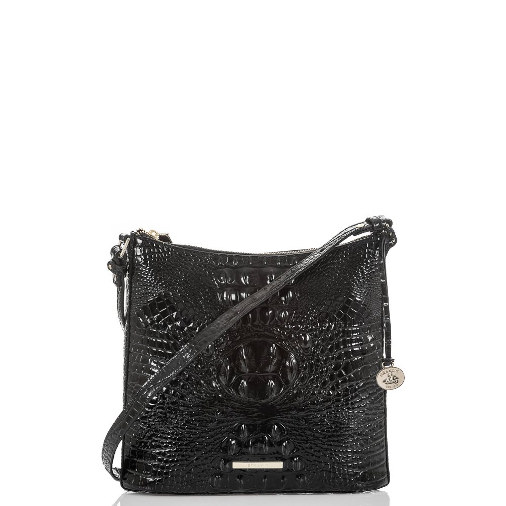 Brahmin Katie Black Leather Crossbody | Black Melbourne