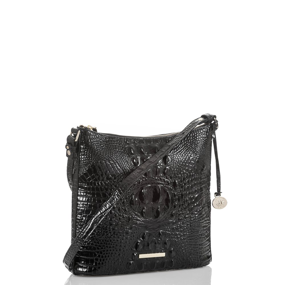 Brahmin Katie Black Leather Crossbody | Black Melbourne