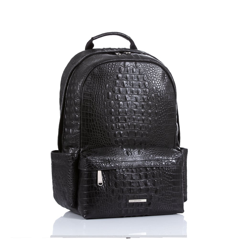 Brahmin Lucas Black Leather Backpack | Black Canyon [kchL7HFG] - $120. ...