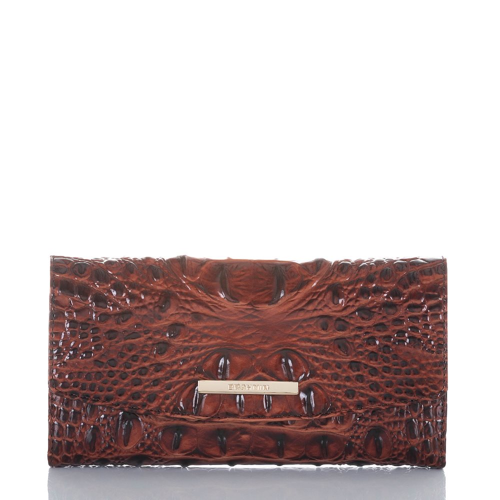 Brahmin Modern Leather Checkbook Wallet | Pecan Melbourne