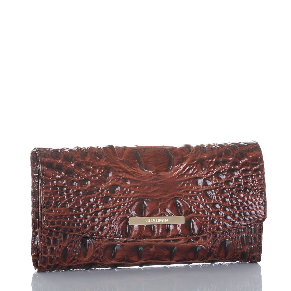 Brahmin Modern Leather Checkbook Wallet | Pecan Melbourne