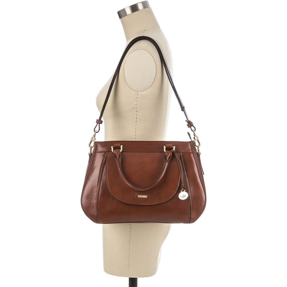 Brahmin Raelynn Cognac Topsail