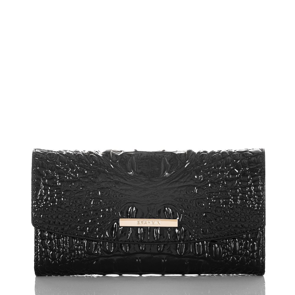 Brahmin Checkbook Wallet | Black Leather Checkbook Wallet