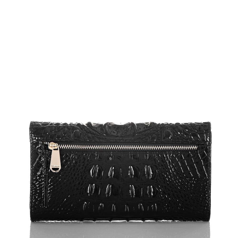 Brahmin Checkbook Wallet | Black Leather Checkbook Wallet