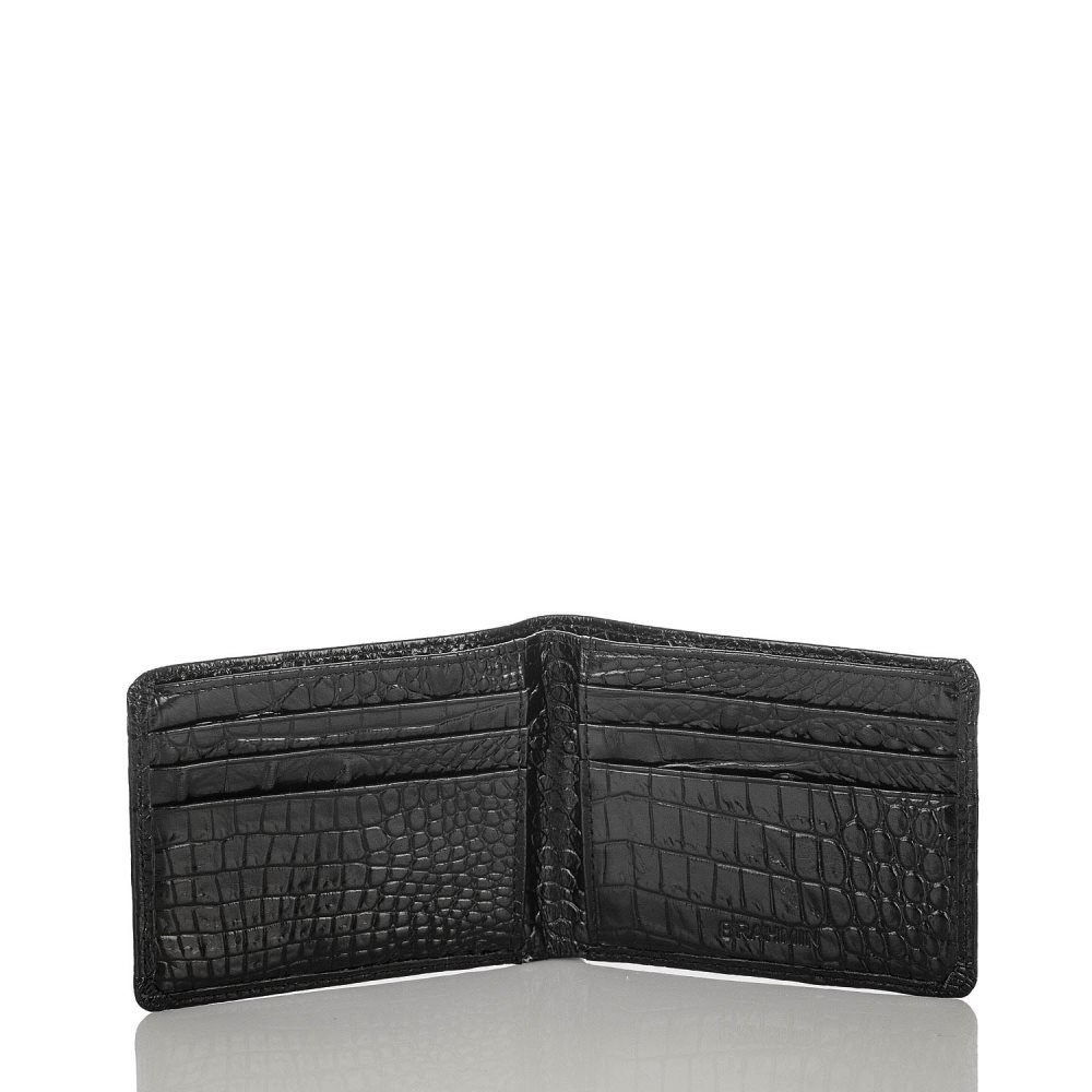 Brahmin Black Leather Billfold Wallet | Black Melbourne