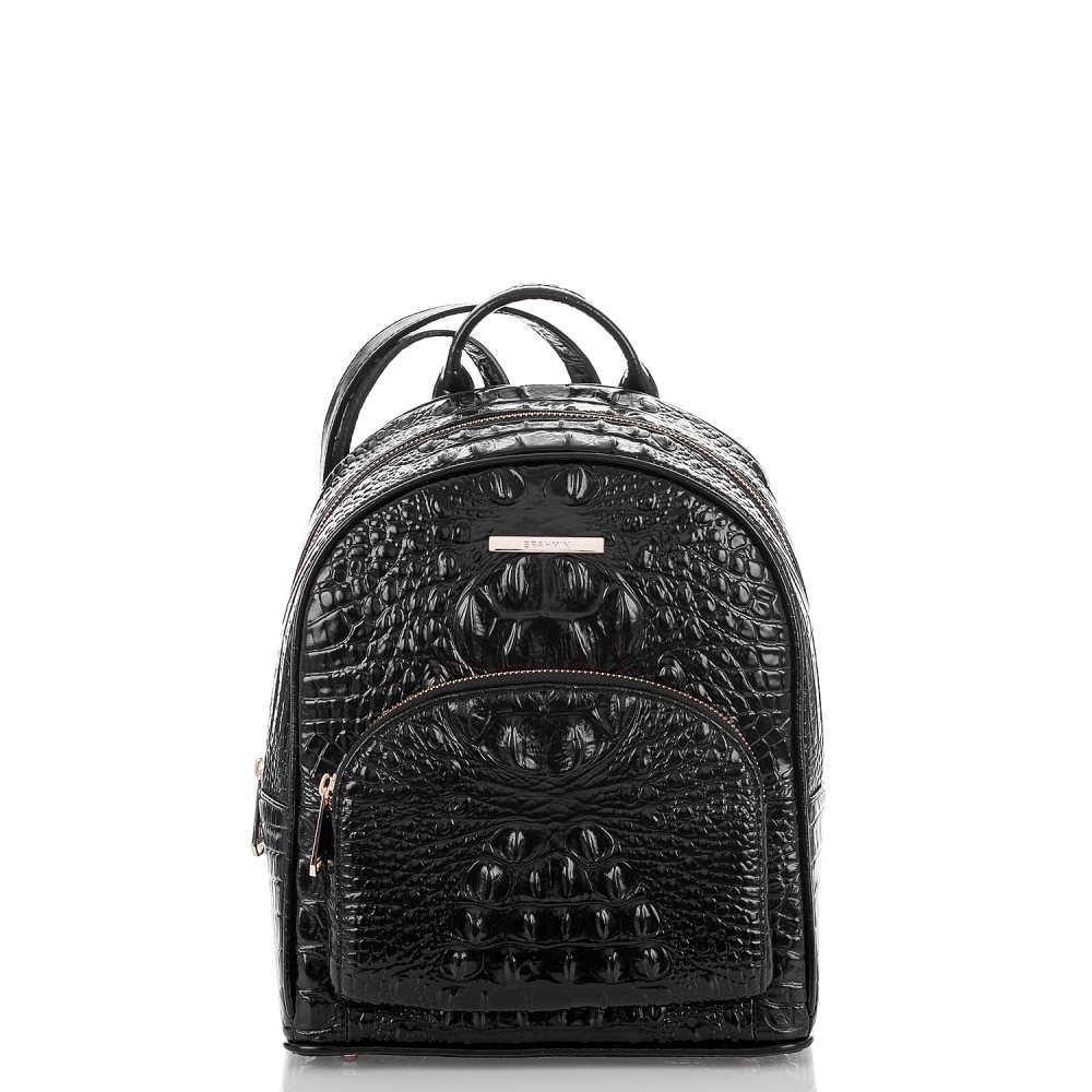 Brahmin Mini Dartmouth | Mini Black Leather Backpack