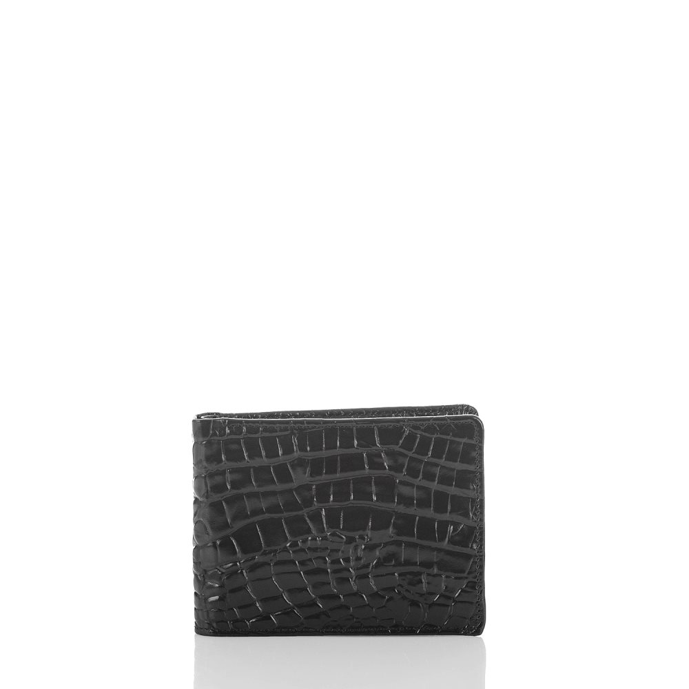 Brahmin Black Leather Billfold Wallet | Black Melbourne