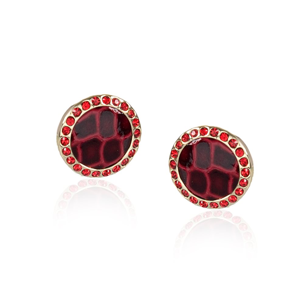 Brahmin Round Crystal Earrings Rose Fairhaven