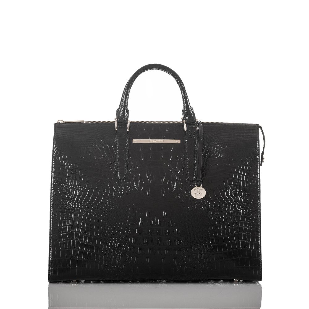 Brahmin Leather Business Tote Bag | Black Melbourne