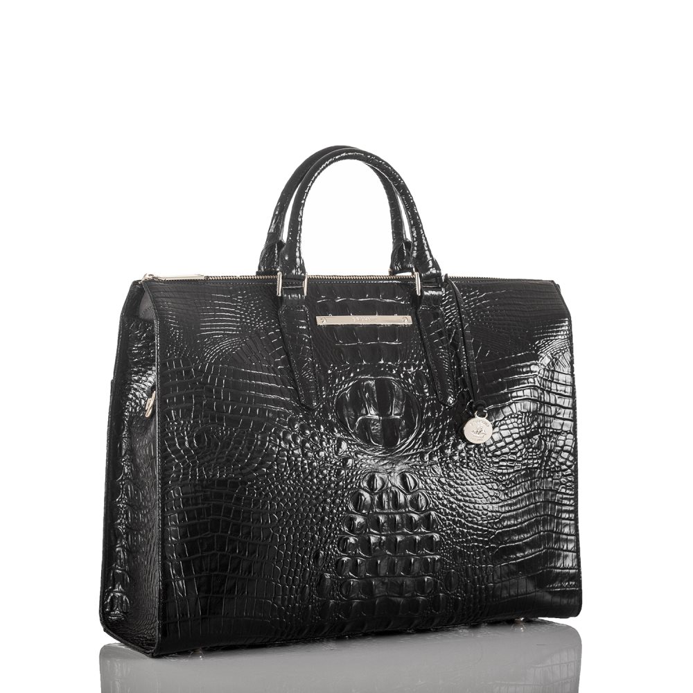 Brahmin Leather Business Tote Bag | Black Melbourne