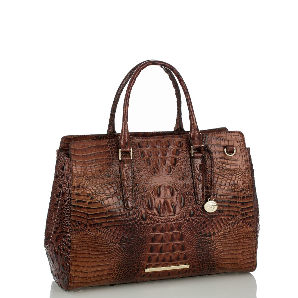 Brahmin Finley Leather Carryall Bag | Pecan Melbourne