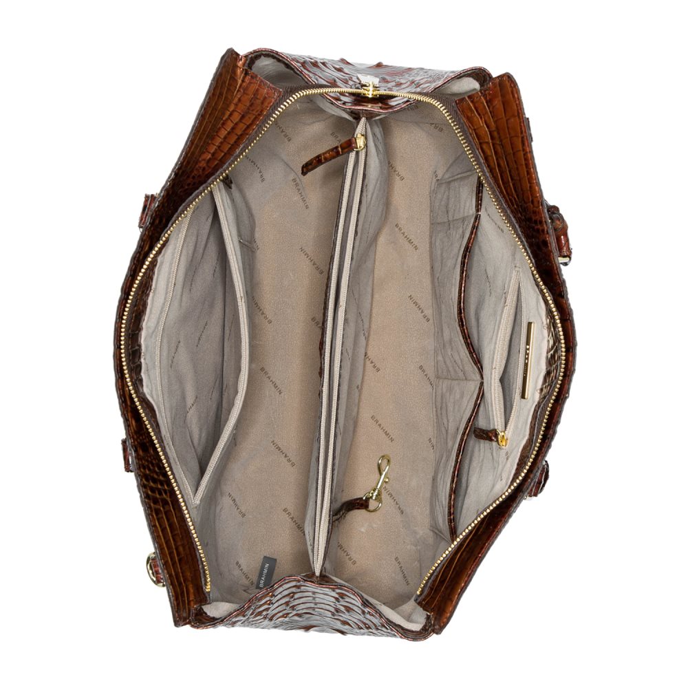 Brahmin Finley Leather Carryall Bag | Pecan Melbourne