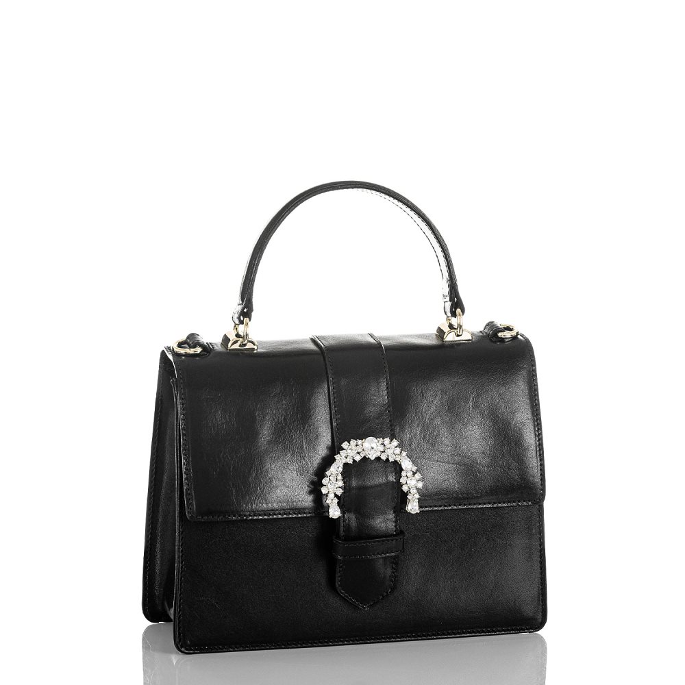 Brahmin Luxe Mini Francine Black Topsail